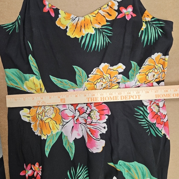 0004 Old Navy New NWT Tropical Black Floral Spaghetti Strap Dress Travel Size XL - Picture 9 of 11